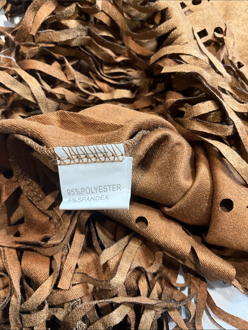 Neslay Design Fringe Bottom 3/4 Inch Sleeve Coffee Brown Midi Dress Size Medium - Picture 4 of 6